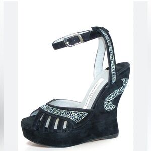 ✨VTG✨ Terry De Havilland “Crystal Margaux” Wedges, Size 40 (9.5-10)